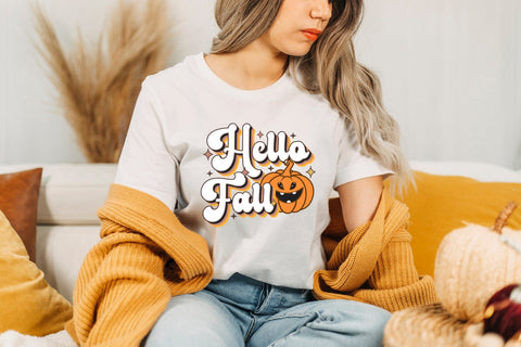 Hello Fall PNG - Retro Fall Sublimation Design Sublimation CraftLabSVG 