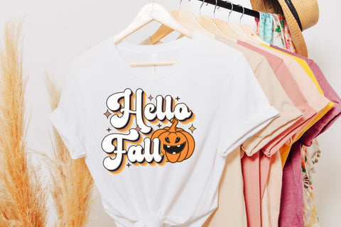 Hello Fall PNG - Retro Fall Sublimation Design Sublimation CraftLabSVG 