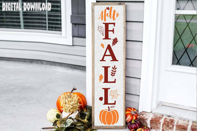 Hello fall porce sing svg, Fall season porce, pumpkin season svg, fall day svg, leaf falling porce, home decor svg SVG Isabella Machell 