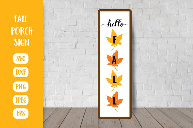Hello Fall Porch Sign. Autumn Vertical Front Sign SVG SVG LaBelezoka 