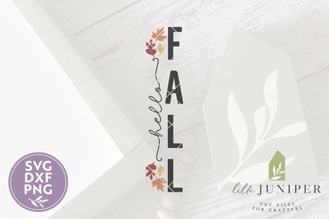 Hello Fall Porch Sign SVG | Fall Vertical Sign SVG | Autumn Front Porch SVG SVG LilleJuniper 