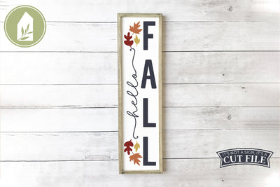 Hello Fall Porch Sign SVG | Fall Vertical Sign SVG | Autumn Front Porch SVG SVG LilleJuniper 