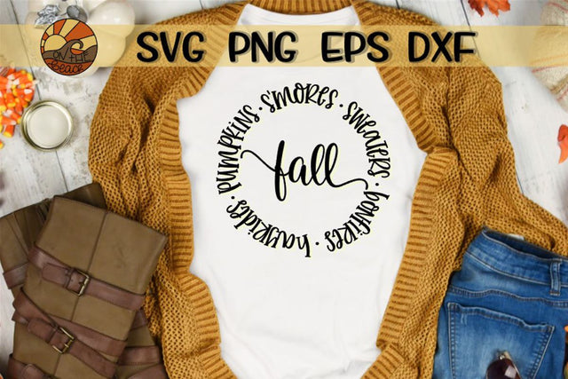 Hello Fall - Pumpkin - Circle - SVG - DXF - EPS - PNG SVG On the Beach Boutique 