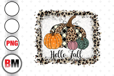 Hello Fall Pumpkin PNG Files Sublimation BMDesign 
