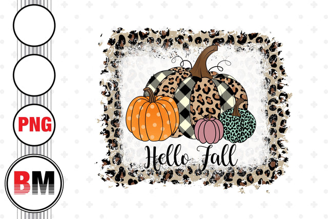 Hello Fall Pumpkin PNG Files Sublimation BMDesign 