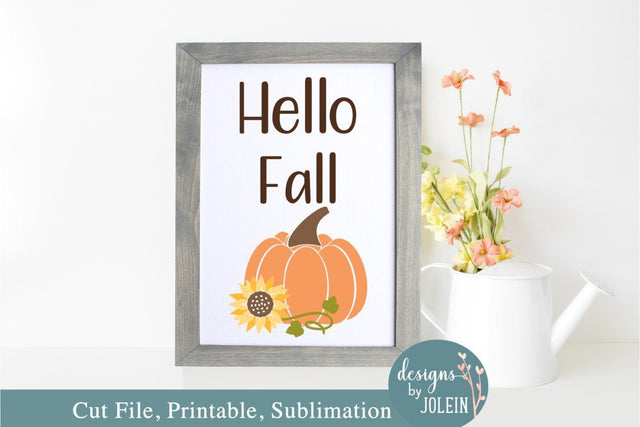 Hello Fall Pumpkin SVG Designs by Jolein 