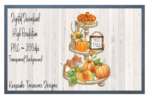 Hello Fall, Pumpkin Tiered Tray, Png Sublimation Design Sublimation Keepsake Treasures Designs LLC. 