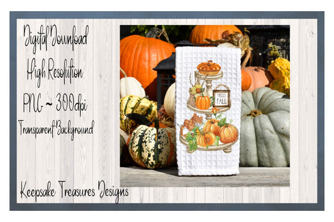 Hello Fall, Pumpkin Tiered Tray, Png Sublimation Design Sublimation Keepsake Treasures Designs LLC. 
