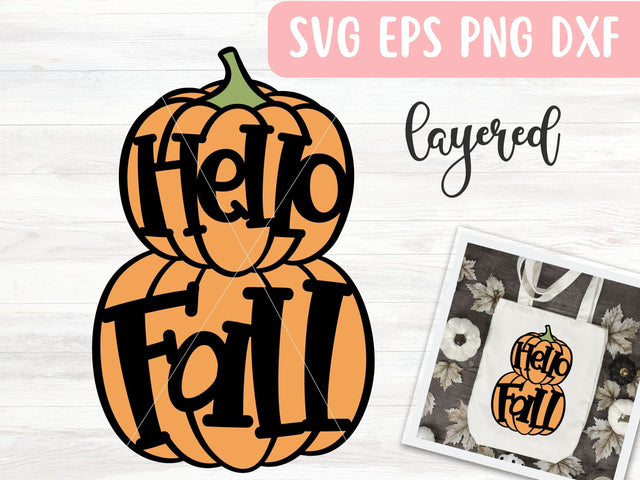 Hello Fall Pumpkins SVG File for Cricut or Silhouette, Thanksgiving SVG Vector, Digital Download Commercial Use SVG Apple Grove Designs 