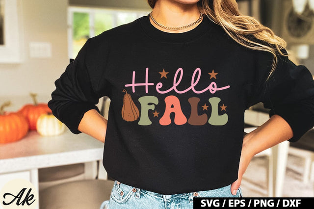 Hello fall Retro SVG SVG akazaddesign 
