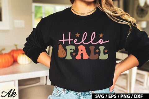 Hello fall Retro SVG SVG akazaddesign 