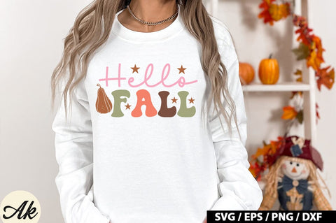Hello fall Retro SVG SVG akazaddesign 