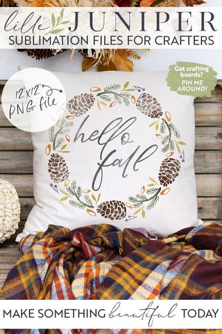 Hello Fall Sublimation | Fall Wreath Sublimation Sublimation LilleJuniper 