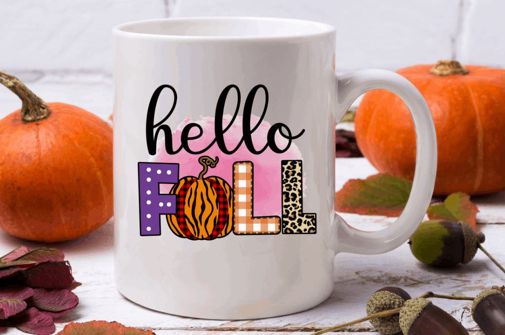 Hello fall Sublimation PNG, Sublimation Fall Design - So Fontsy