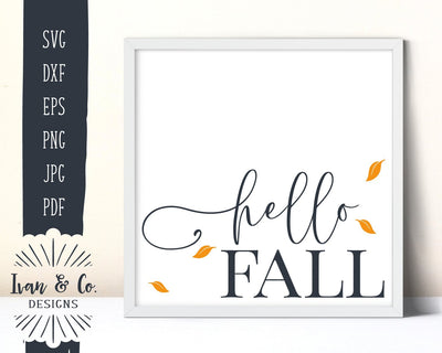 Hello Fall SVG | Autumn | Farmhouse | Leaves Falling SVG (859328514) SVG Ivan & Co. Designs 