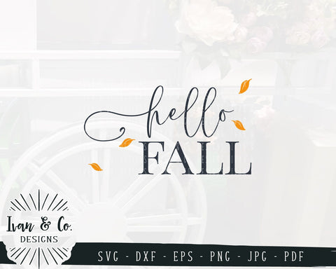 Hello Fall SVG | Autumn | Farmhouse | Leaves Falling SVG (859328514) SVG Ivan & Co. Designs 