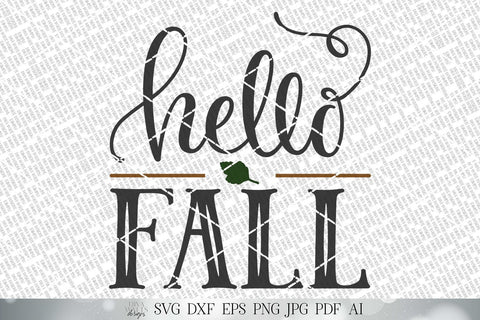 Hello Fall SVG | Autumn Farmhouse Round Sign SVG | Welcome SVG | dxf and more! | Printable SVG Diva Watts Designs 
