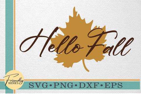 Hello Fall SVG | Autumn Leaf SVG| Hello Fall Doormat SVG SVG Friendly Henry 