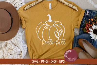 Hello Fall SVG-Autumn Pumpkin SVG SVG Linden Valley Designs 