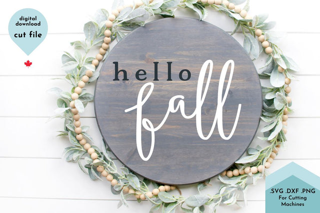 Hello Fall SVG Cut File Autumn Decor SVG Lettershapes 