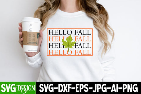 Hello Fall SVG Cut File, Hello Fall Sublimation Design, Hello Fall SVG Cutting Files, Fall SVG Cut File, Hello Fall SVG Sublimation BlackCatsMedia 
