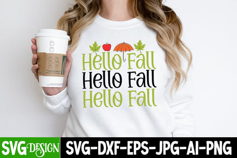 Hello Fall SVG Cut File, Hello Fall SVG Quotes, Fall Farmhouse SVG Cut File , Fall Farmhouse SVG Quotes , Fall SVG Cut File, Autumn SVG Cut File,Fall Sublimation PNG SVG BlackCatsMedia 