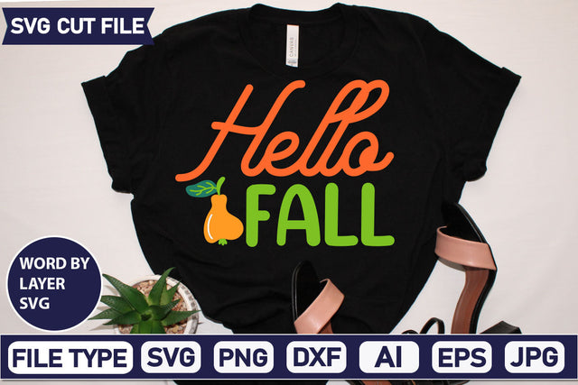 Hello Fall SVG Cut File SVG DesignPlante 503 