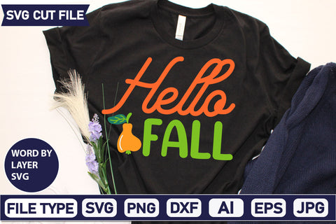 Hello Fall SVG Cut File SVG DesignPlante 503 