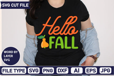 Hello Fall SVG Cut File SVG DesignPlante 503 