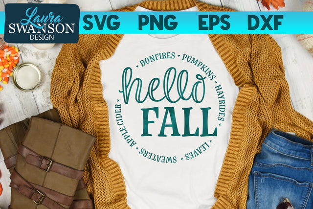 Hello Fall SVG Cut File SVG Laura Swanson Design 