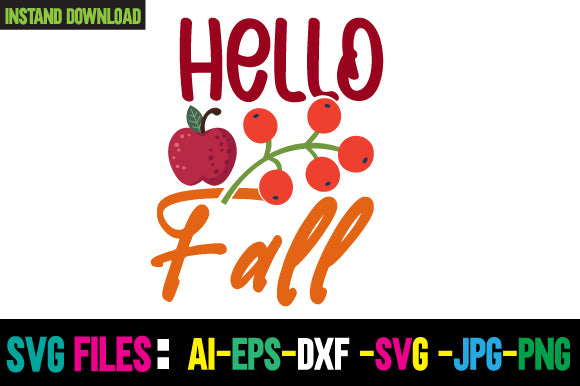 Hello Fall SVG Cut File SVG Newmockups 