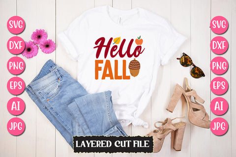 Hello Fall SVG Cut File SVG Newmockups 