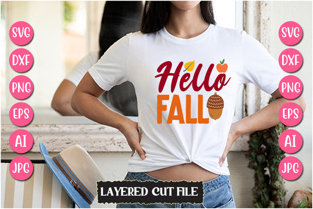 Hello Fall SVG Cut File SVG Newmockups 