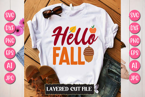 Hello Fall SVG Cut File SVG Newmockups 