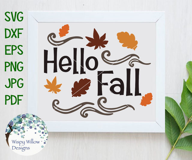 Hello Fall SVG Cut File SVG Wispy Willow Designs 