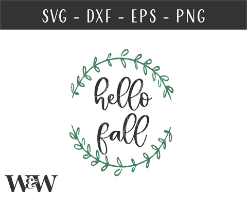 Hello Fall SVG Cut File SVG Wood And Walt 