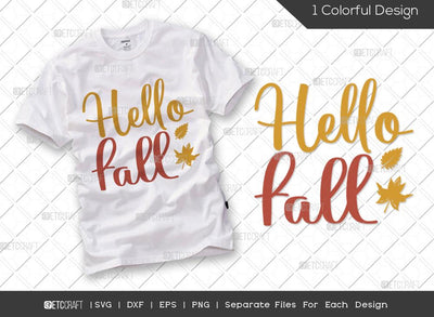 Hello Fall SVG Cut File | Thanksgiving Decor | Fall Shirt Svg | Halloween Svg | Thankful Svg | Autumn Svg | Thanksgiving Quote SVG ETC Craft 