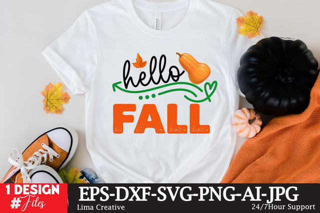Hello Fall SVG Cute File , autumn quotes,Autumn SVG Design, Autumn Retro T-shirt Design,Autumn Illustration ,Autumn SVG Qoutes,Autumn Sublimation PNG SVG Insomnia Std 