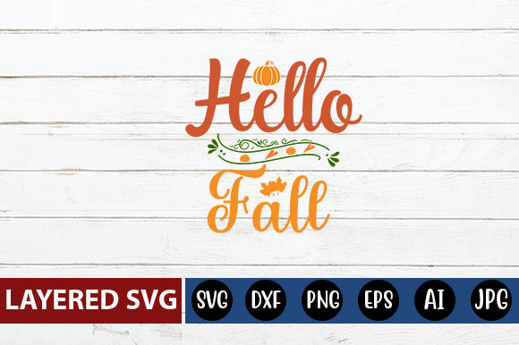 Hello Fall svg cute file SVG Blessedprint 