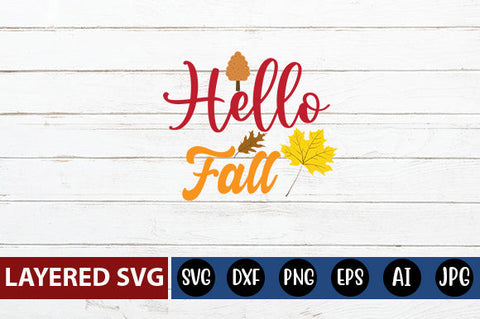 Hello Fall SVG cute file SVG Blessedprint 