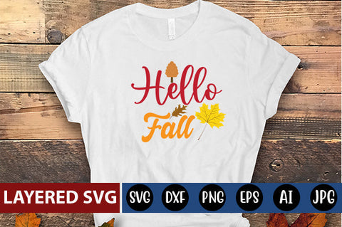 Hello Fall SVG cute file SVG Blessedprint 