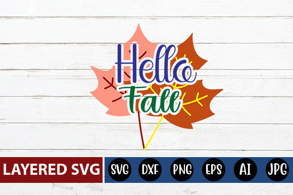 hello fall svg cute file SVG Blessedprint 