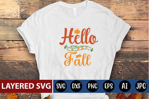 Hello Fall svg cute file SVG Blessedprint 