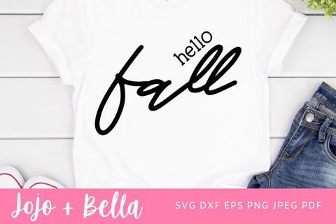 Hello Fall SVG, Fall Leaves Svg, Fall Leaf Svg, Fall Leaves Png, Autumn Svg files for Cricut, Silhouette, Sublimation Hello Fall SVG SVG Jojo&Bella 