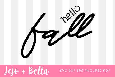 Hello Fall SVG, Fall Leaves Svg, Fall Leaf Svg, Fall Leaves Png, Autumn Svg files for Cricut, Silhouette, Sublimation Hello Fall SVG SVG Jojo&Bella 