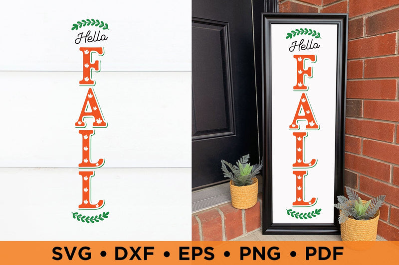 Hello Fall SVG | Fall Porch Sign SVG SVG CraftLabSVG 