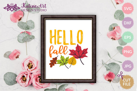Hello fall svg Fall sayings svg Fall Quotes svg Fall Quote svg Autumn svg Autumn Quote. Jpg, png, eps, dxf, svg cut file. SVG KatineArt 