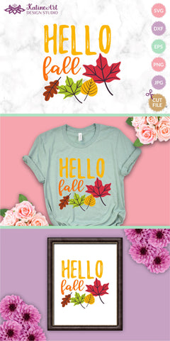 Hello fall svg Fall sayings svg Fall Quotes svg Fall Quote svg Autumn svg Autumn Quote. Jpg, png, eps, dxf, svg cut file. SVG KatineArt 