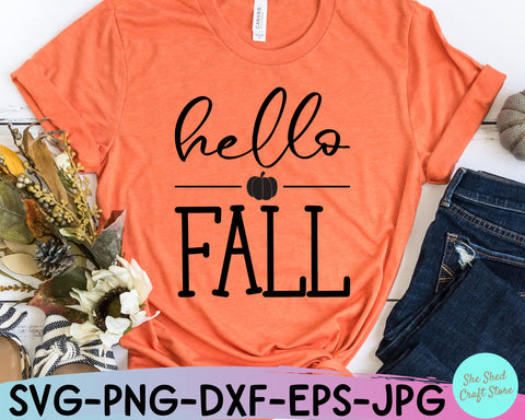 Hello Fall Svg, Fall Svg Files, Autumn Svg SVG She Shed Craft Store 