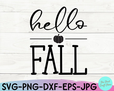 Hello Fall Svg, Fall Svg Files, Autumn Svg SVG She Shed Craft Store 